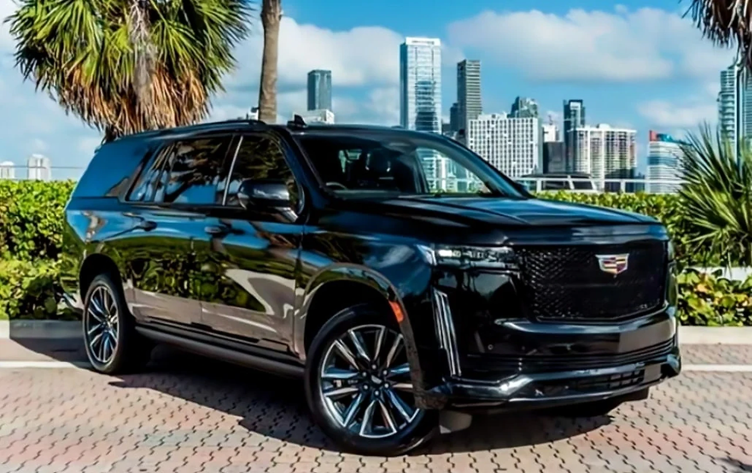 Cadillac Escalade ESV detail relevant to miami cruise-port car delivery on THE LUX CAR