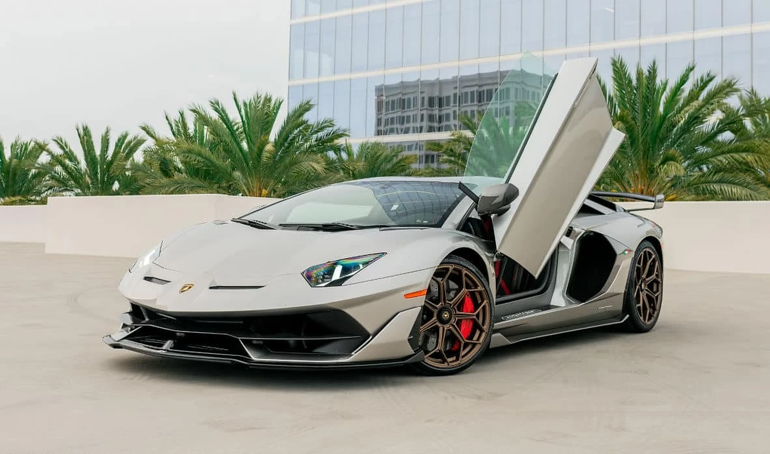 Lamborghini Aventador SVJ exterior for miami event-venue car delivery